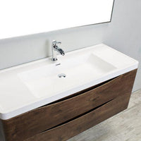 Thumbnail for Eviva Smile 48″ Wall Mount Modern Bathroom Vanity w/ White Integrated Top Bathroom Vanity Eviva 