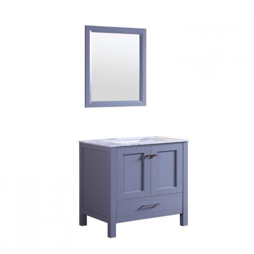 Totti Shaker 30″ Transitional Grey Bathroom Vanity with White Carrera Countertop Vanity Eviva 