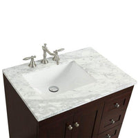 Thumbnail for Eviva Acclaim C. 30″ Transitional Teak Bathroom Vanity with white carrera marble counter-top Vanity Eviva 