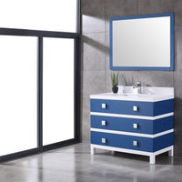 Thumbnail for Eviva Sydney 36 Inch Blue and White Bathroom Vanity with Solid Quartz Counter-top Vanity Eviva 