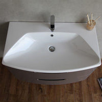 Thumbnail for Eviva Lola 32 in, Wall Mounter Bathroom Vanity in Cedar Espresso and White Integrated Acrylic Countertop Vanity Eviva 