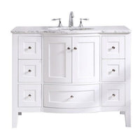 Thumbnail for Eviva Stanton 48″ White Transitional Bathroom Vanity w/ White Carrara Top Bathroom Vanity Eviva 