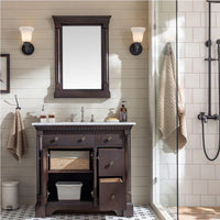Thumbnail for Eviva Preston 37 in. Aged Chocolate Bathroom Vanity with White Carrara Marble Countertop and Undermount Sink Vanity Eviva 