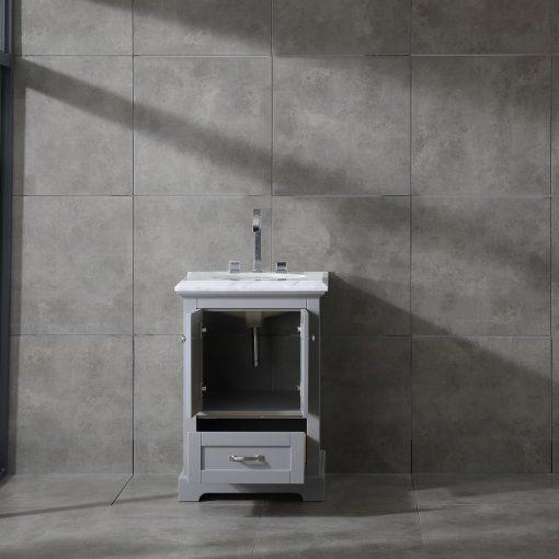 Eviva Houston 24″ Bathroom Vanity w/ Double Ogee Edge White Carrara Top Vanity Eviva 