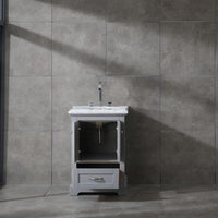 Thumbnail for Eviva Houston 24″ Bathroom Vanity w/ Double Ogee Edge White Carrara Top Vanity Eviva 