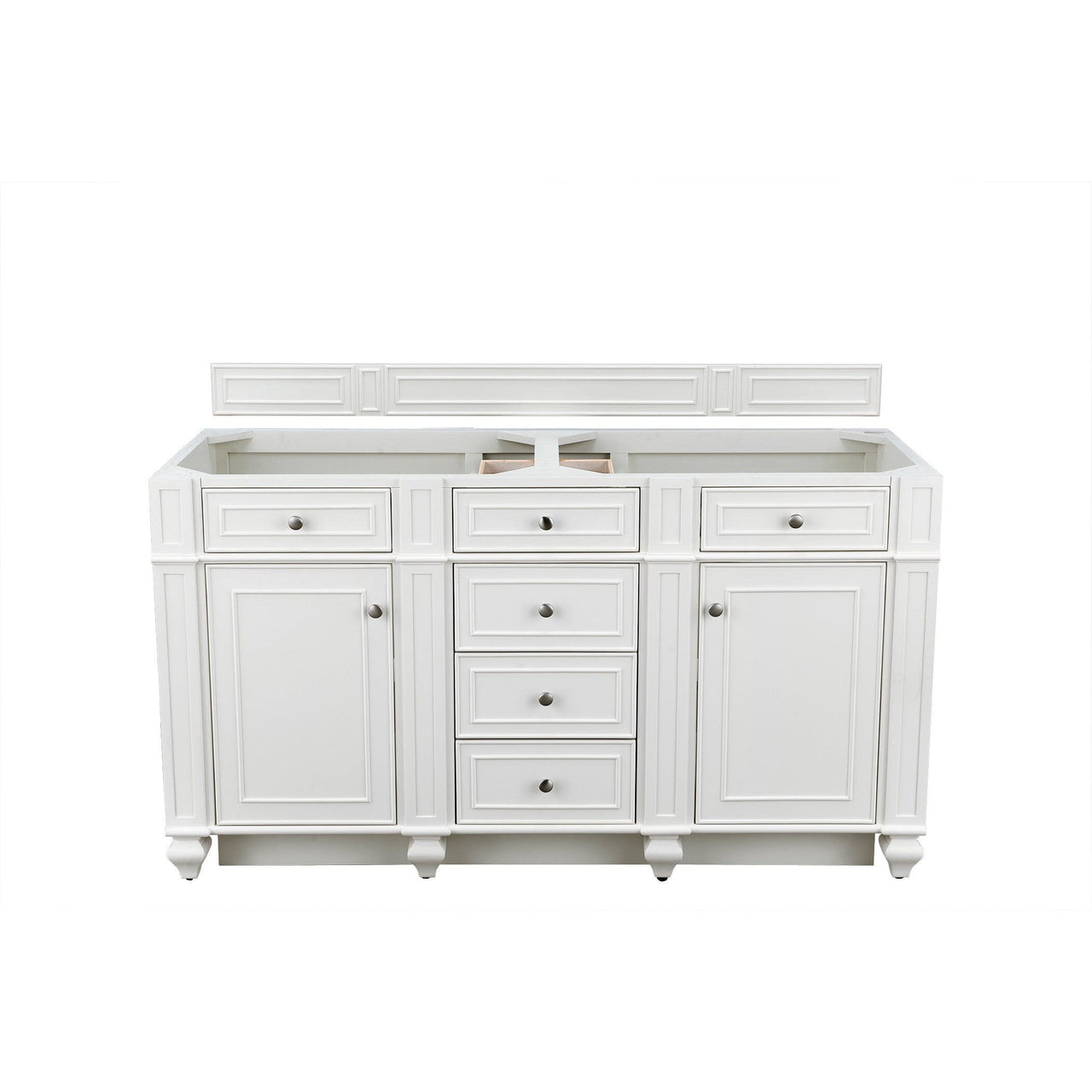 James Martin Bristol 60" Double Vanity Vanity James Martin Bright White Cabinet Only 