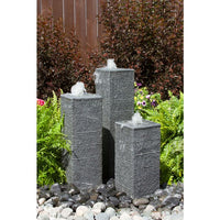 Thumbnail for Real Stone Fountains ABHF10K Square Chiseled Towers Fountain Kit Fountain Blue Thumb 