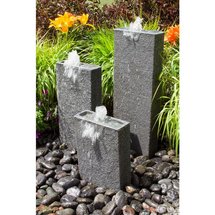 Real Stone Fountains ABHF20K Rectangle Chiseled Towers Fountain Kit Fountain Blue Thumb 