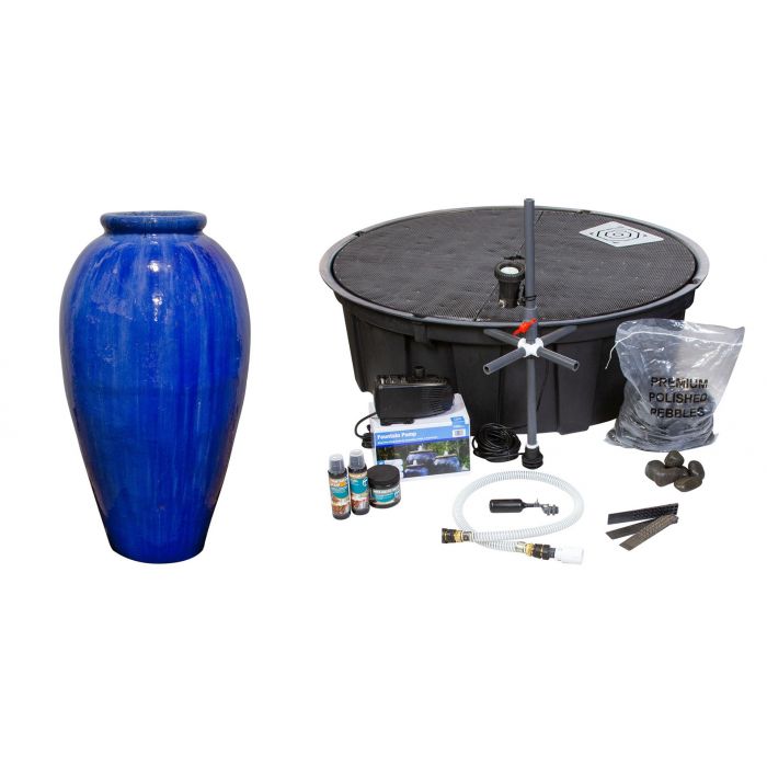Oil Jar FNT40021 Ceramic Vase Complete Fountain Kit Vase Fountain Blue Thumb 
