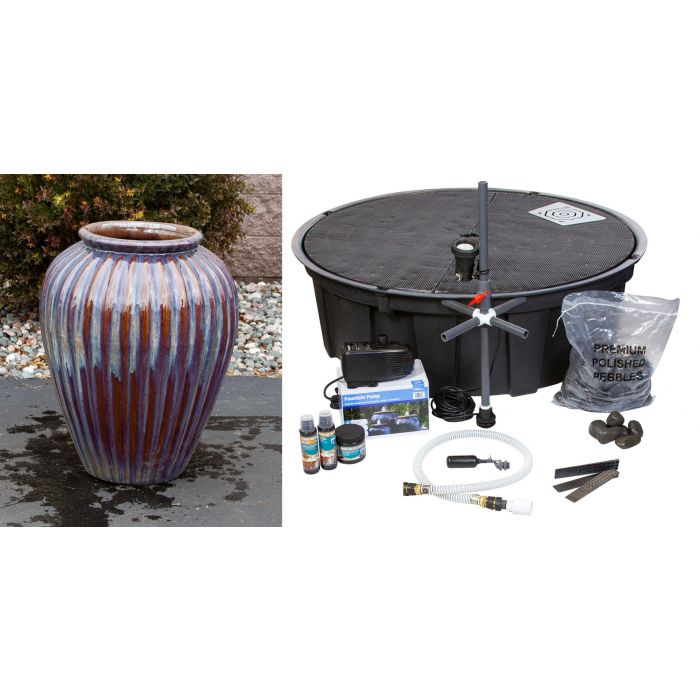 Oil Jar FNT40041 Ceramic Vase Complete Fountain Kit Vase Fountain Blue Thumb 