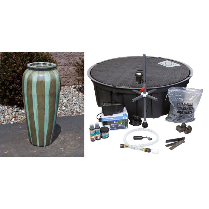 Oil Jar FNT40083 Ceramic Vase Complete Fountain Kit Vase Fountain Blue Thumb 