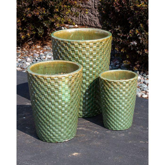 Tivoli FNT40111 Ceramic Triple Vase Complete Fountain Kit Vase Fountain Blue Thumb 