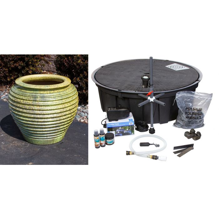 Genova FNT40125 Ceramic Vase Complete Fountain Kit Vase Fountain Blue Thumb 