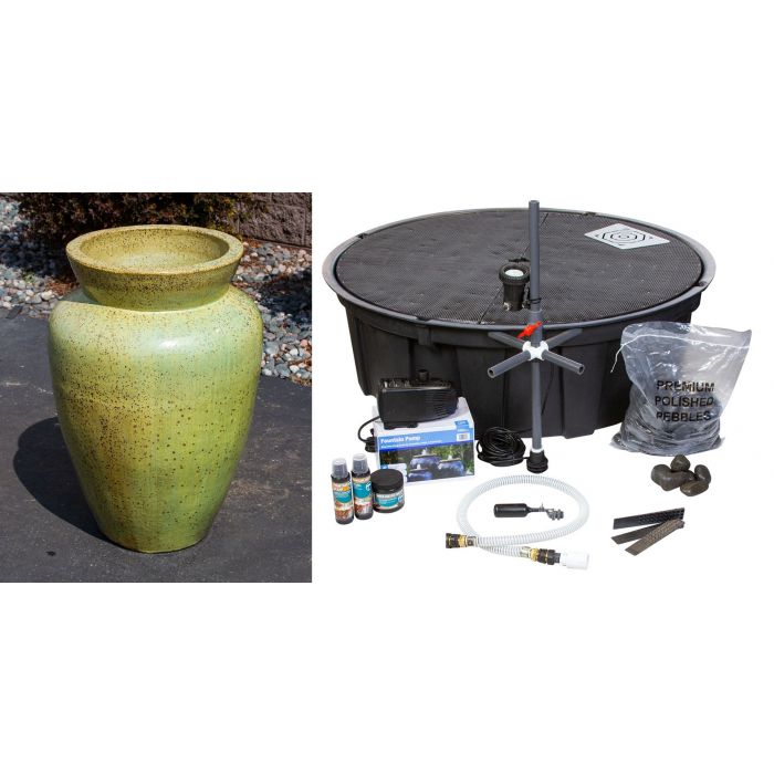 Milano FNT40129 Ceramic Vase Complete Fountain Kit Vase Fountain Blue Thumb 