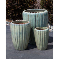 Thumbnail for Tivoli FNT40165 Ceramic Triple Vase Complete Fountain Kit Vase Fountain Blue Thumb 