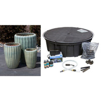 Thumbnail for Tivoli FNT40165 Ceramic Triple Vase Complete Fountain Kit Vase Fountain Blue Thumb 