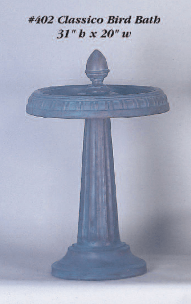Classico Bird Bath Cast Stone Outdoor Asian Collection Statues Collection Tuscan 