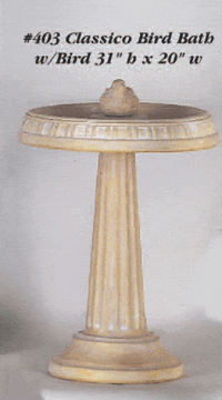 Thumbnail for Classico Bird Bath with Bird Cast Stone Outdoor Asian Collection Statues Collection Tuscan 