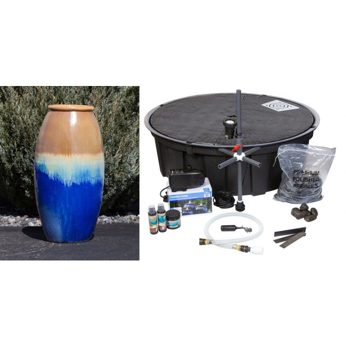 Oil Jar FNT40326 Ceramic Vase Complete Fountain Kit Vase Fountain Blue Thumb 