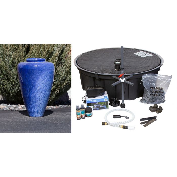 Oil Jar FNT40350 Ceramic Vase Complete Fountain Kit Vase Fountain Blue Thumb 