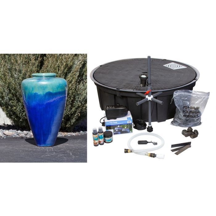 Oil Jar FNT40354 Ceramic Vase Complete Fountain Kit Vase Fountain Blue Thumb 