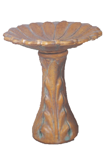 Gerbera Flower Bird Bath Cast Stone Outdoor Asian Collection BirdBath Tuscan 