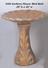 Thumbnail for Gerbera Flower Bird Bath Cast Stone Outdoor Asian Collection BirdBath Tuscan 