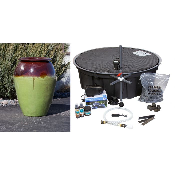 Oil Jar FNT40403 Ceramic Vase Complete Fountain Kit Vase Fountain Blue Thumb 