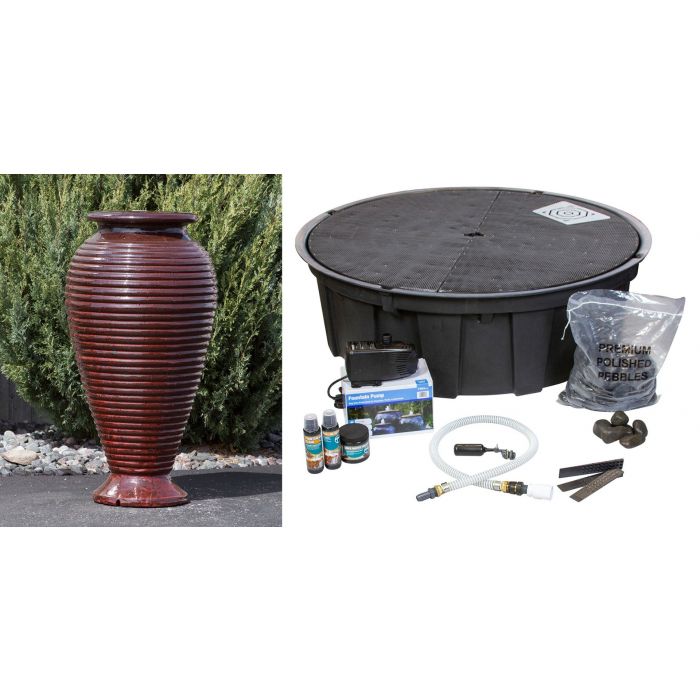 Closed Top FNT40433 Ceramic Vase Complete Fountain Kit Vase Fountain Blue Thumb 