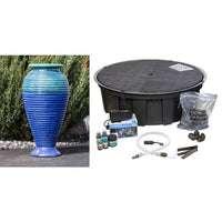 Thumbnail for Closed Top FNT40435 Ceramic Vase Complete Fountain Kit Vase Fountain Blue Thumb 