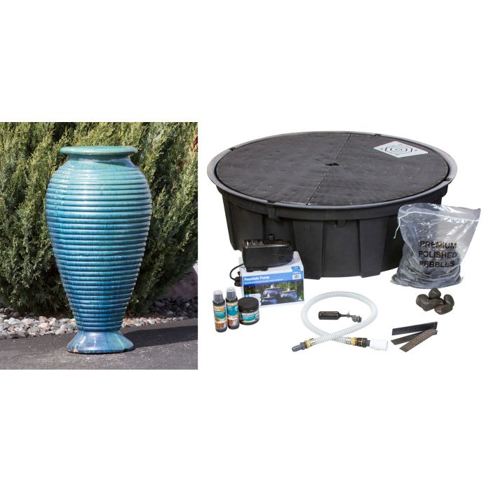 Closed Top FNT40436 Ceramic Vase Complete Fountain Kit Vase Fountain Blue Thumb 
