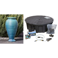 Thumbnail for Closed Top FNT40436 Ceramic Vase Complete Fountain Kit Vase Fountain Blue Thumb 
