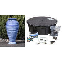 Thumbnail for Closed Top FNT40437 Ceramic Vase Complete Fountain Kit Vase Fountain Blue Thumb 