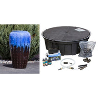 Thumbnail for Closed Top FNT40439 Ceramic Vase Complete Fountain Kit Vase Fountain Blue Thumb 