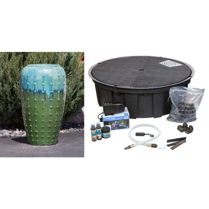 Closed Top FNT40442 Ceramic Vase Complete Fountain Kit Vase Fountain Blue Thumb 