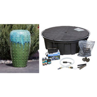 Thumbnail for Closed Top FNT40442 Ceramic Vase Complete Fountain Kit Vase Fountain Blue Thumb 