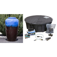 Thumbnail for Closed Top FNT40449 Ceramic Vase Complete Fountain Kit Vase Fountain Blue Thumb 