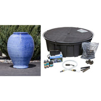Thumbnail for Closed Top FNT40451 Ceramic Vase Complete Fountain Kit Vase Fountain Blue Thumb 