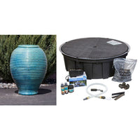 Thumbnail for Closed Top FNT40455 Ceramic Vase Complete Fountain Kit Vase Fountain Blue Thumb 