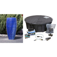 Thumbnail for Closed Top FNT40465 Ceramic Vase Complete Fountain Kit Vase Fountain Blue Thumb 