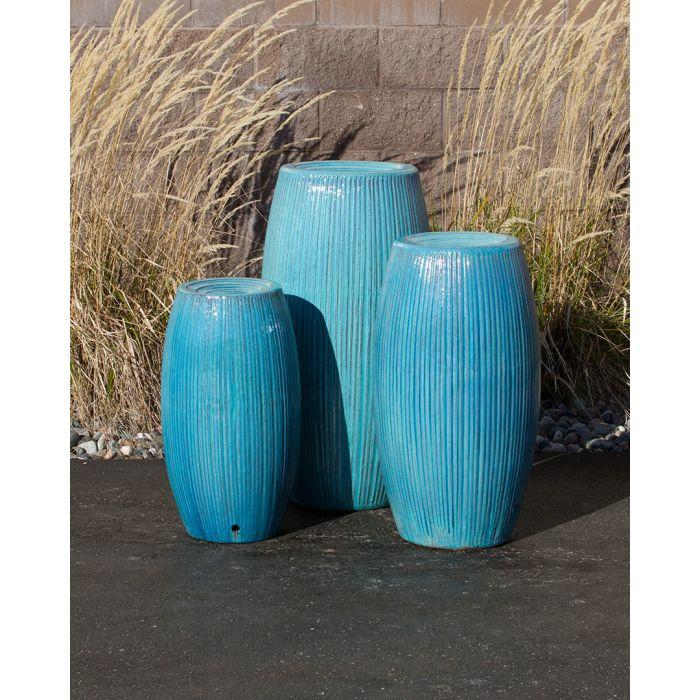Closed Top FNT40487 Ceramic Triple Vase Complete Fountain Kit Vase Fountain Blue Thumb 