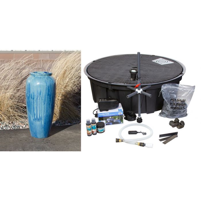 Oil Jar FNT40508 Ceramic Vase Complete Fountain Kit Vase Fountain Blue Thumb 