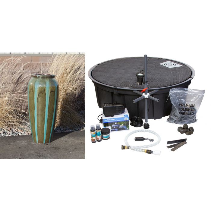 Oil Jar FNT40509 Ceramic Vase Complete Fountain Kit Vase Fountain Blue Thumb 