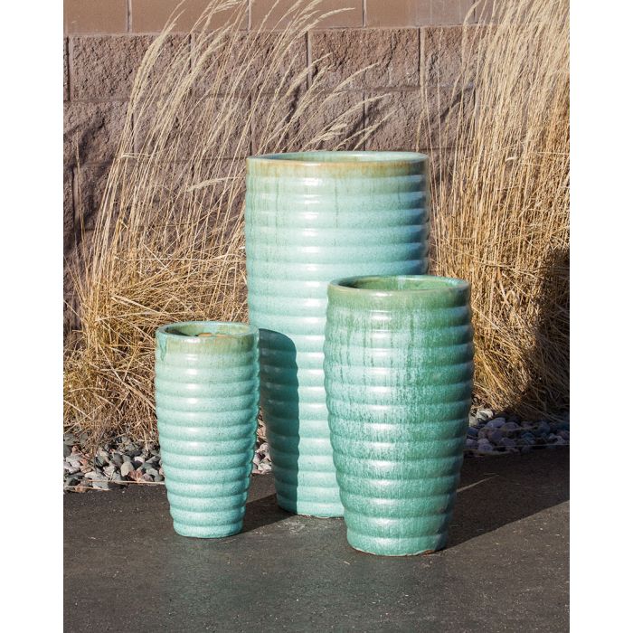 Tivoli FNT40524 Ceramic Triple Vase Complete Fountain Kit Vase Fountain Blue Thumb 