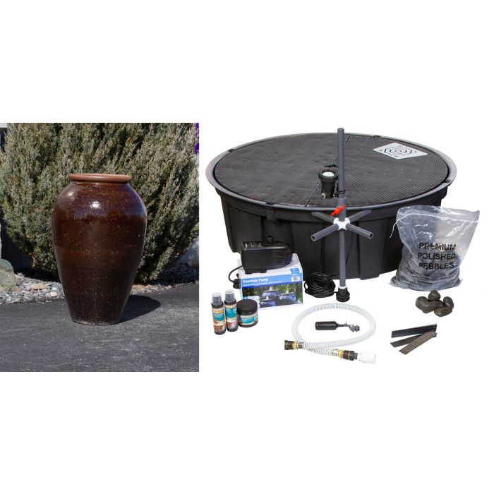 Tuscany FNT40572 Ceramic Triple Vase Complete Fountain Kit Vase Fountain Blue Thumb 