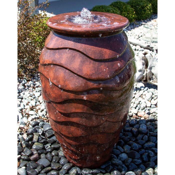 Closed Top FNT40664 Ceramic Vase Complete Scalloped Urn Fountain Kit Vase Fountain Blue Thumb 