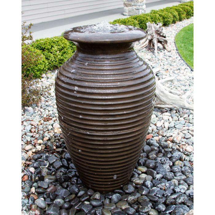Closed Top FNT40668 Ceramic Vase Complete Rippled Fountain Kit Vase Fountain Blue Thumb 