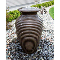 Thumbnail for Closed Top FNT40668 Ceramic Vase Complete Rippled Fountain Kit Vase Fountain Blue Thumb 