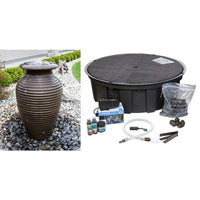 Thumbnail for Closed Top FNT40668 Ceramic Vase Complete Rippled Fountain Kit Vase Fountain Blue Thumb 
