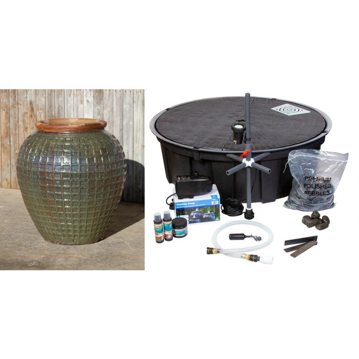 Oil Jar FNT40736 Ceramic Vase Complete Fountain Kit Vase Fountain Blue Thumb 